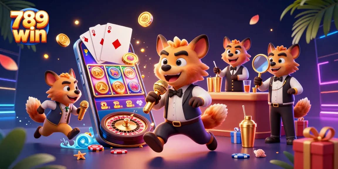 Experience thrilling moments at 789 win casino with vibrant games, fun characters, and energetic ambiance.