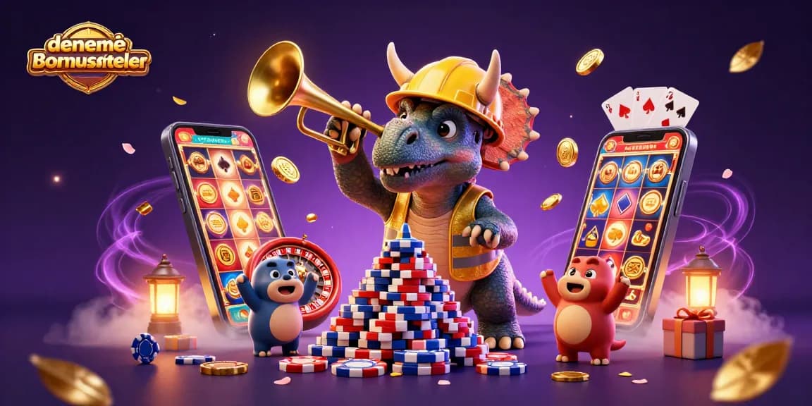 Experience denemebonusuverensiteler with a vibrant celebration of fun and gambling in a 3D casino scene.