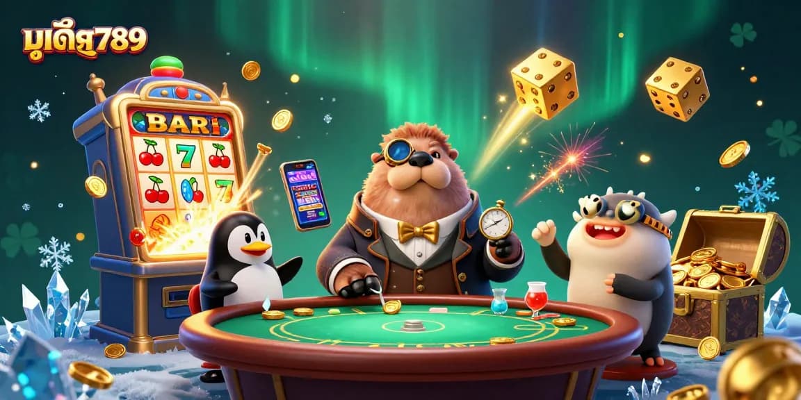 Experience thrilling moments with มูเตลู789 at this lively underwater casino scene