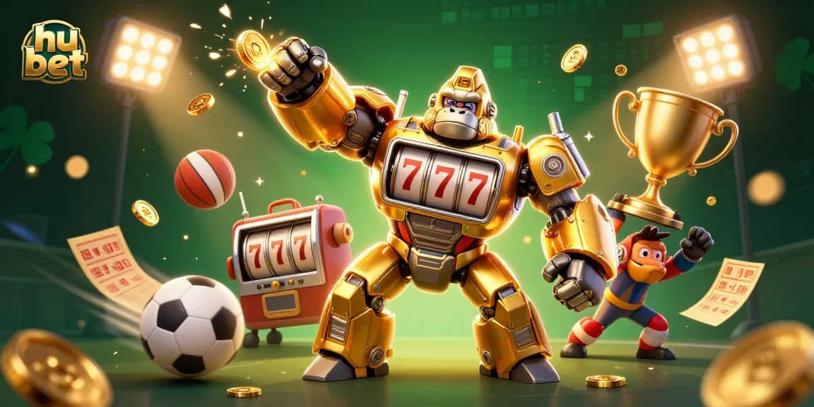Experience winning moments with hu bet in this dynamic 3D illustration showcasing vibrant gambling action.
