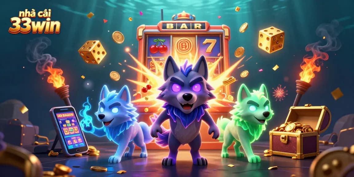 Experience thrilling wins at nhà cái 33win with an exciting casino illustration showcasing vibrant gaming elements.