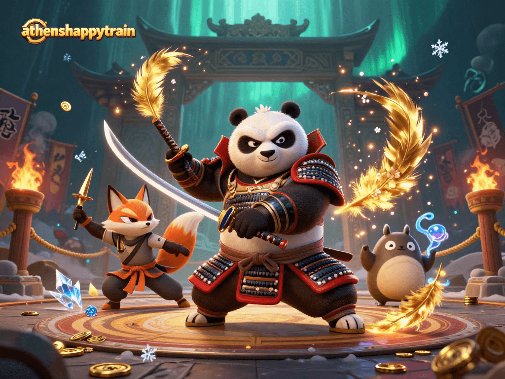 Engage with athenshappytrain in this vibrant 3D scene showcasing thrilling casino action.