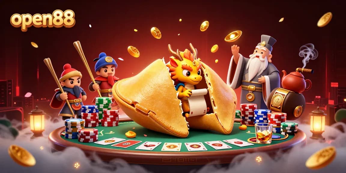 Experience open88's thrilling gameplay with a wise dragon and exhilarating poker atmosphere.