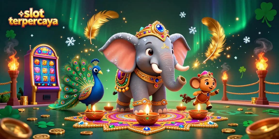Spin the reels of slot terpercaya and enjoy thrilling wins with this vibrant casino illustration.