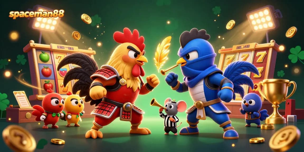 Spin and win big with spaceman88 in an action-packed slot game showdown illustration.