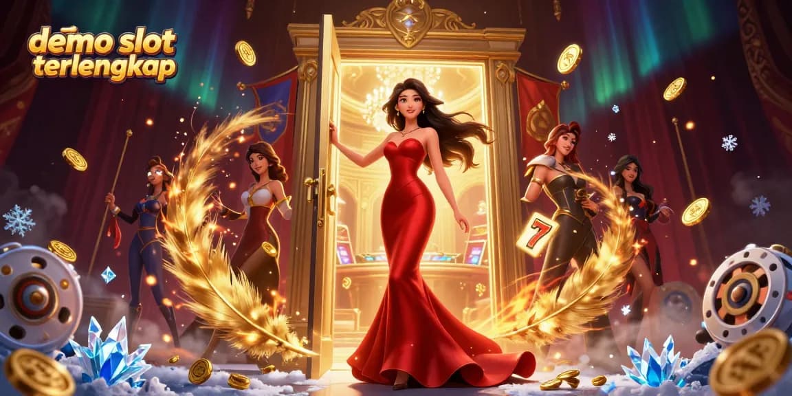 Engage with demo slot terlengkap in a vibrant 3D casino scene featuring stunning game elements.
