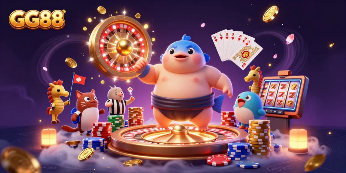 Experience thrilling games with GG88 in a vibrant 3D underwater casino scene