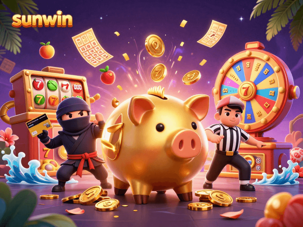 Engage with sunwin's thrilling gaming environment featuring dynamic characters and vibrant casino elements.