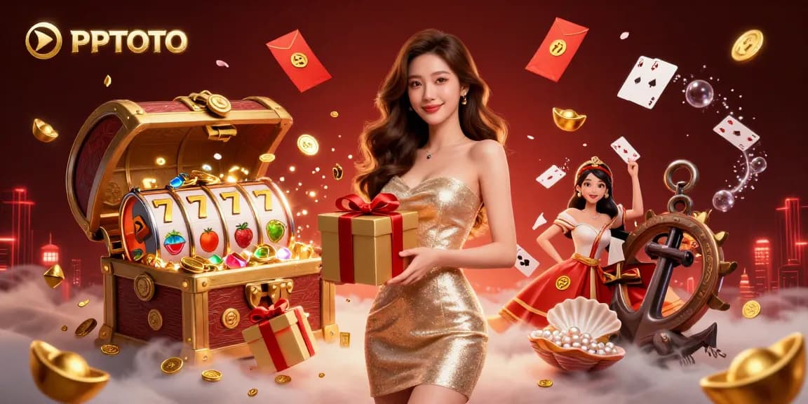 PPTOTO menawarkan pengalaman kasino online yang menarik dengan visual meriah, mesin slot yang vibrant, dan peluang menang.