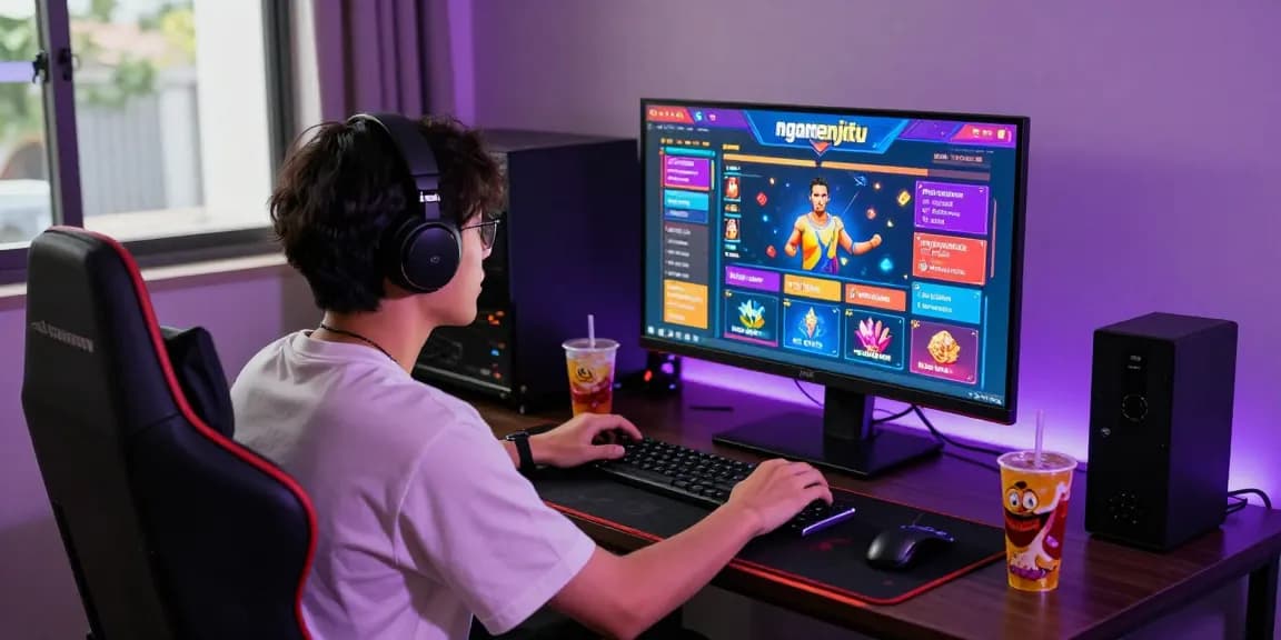 Engaged player enjoying ngamenjitu online betting in a cozy gaming setup.