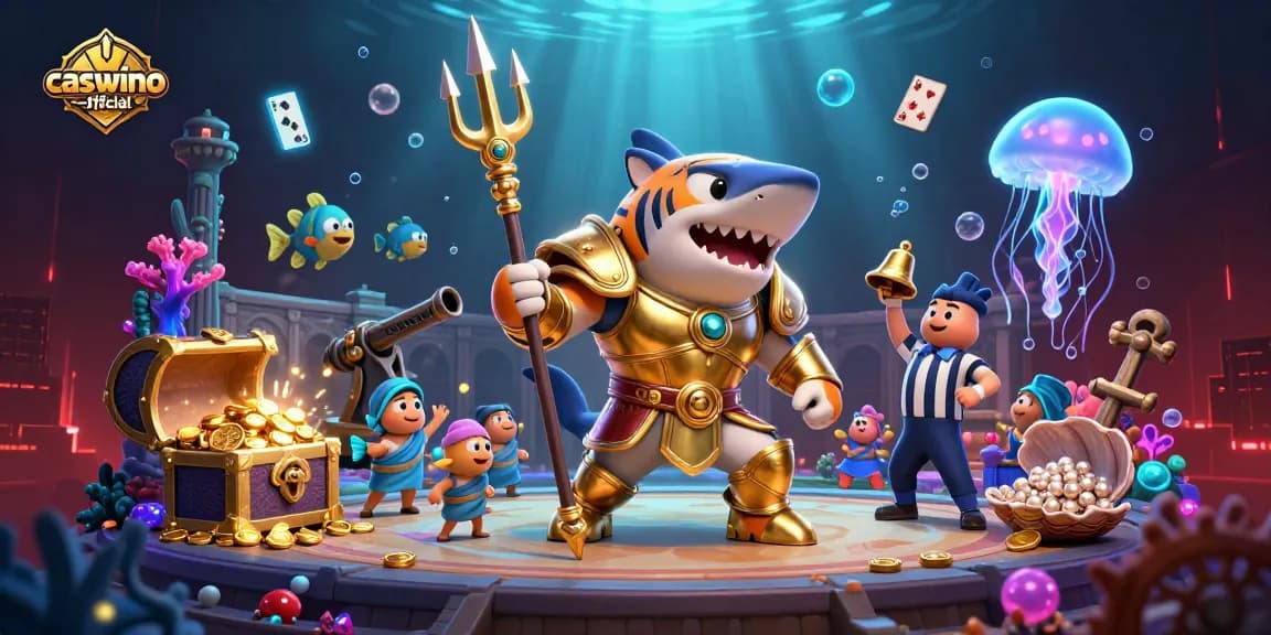 Engage with the dynamic underwater casino scene featuring caswino-official and game elements