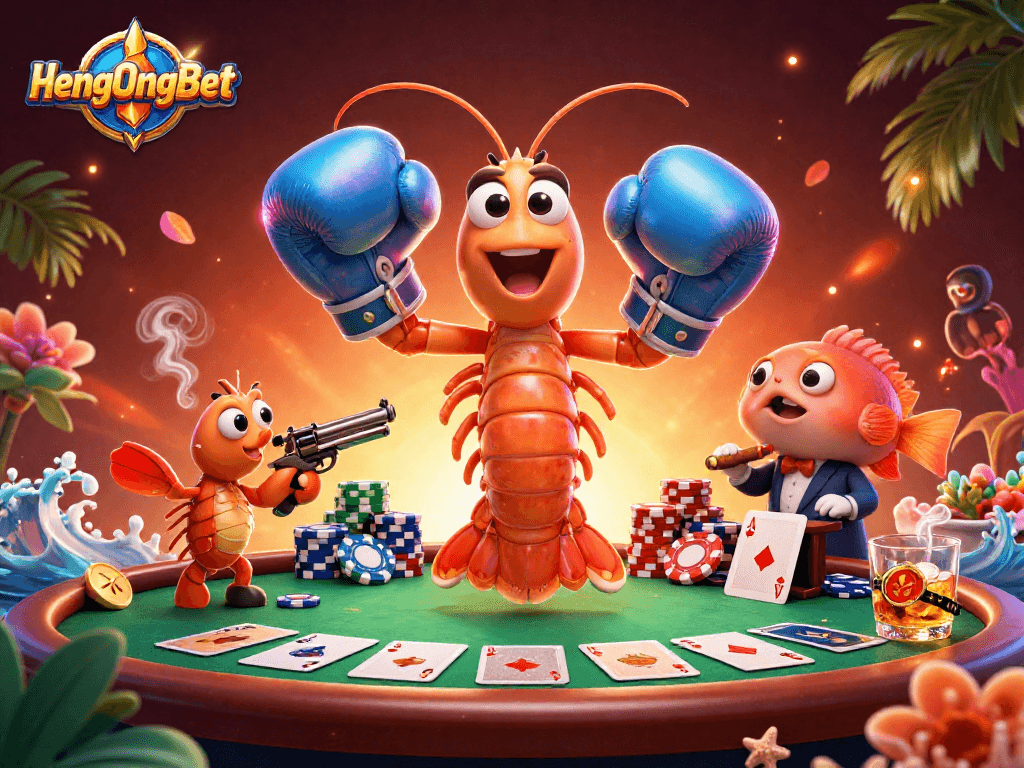 Engage in vibrant poker battles at HengOngBet with colorful chips and strategic gameplay.