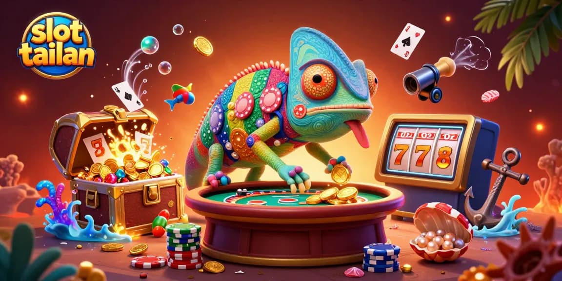 Watch the vibrant chameleon casino owner in slot tailan explode with gold coins in 3D!