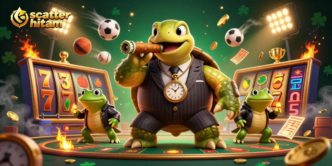 Spin the reels and win big with scatter hitam as 3D characters illuminate a dynamic casino scene.
