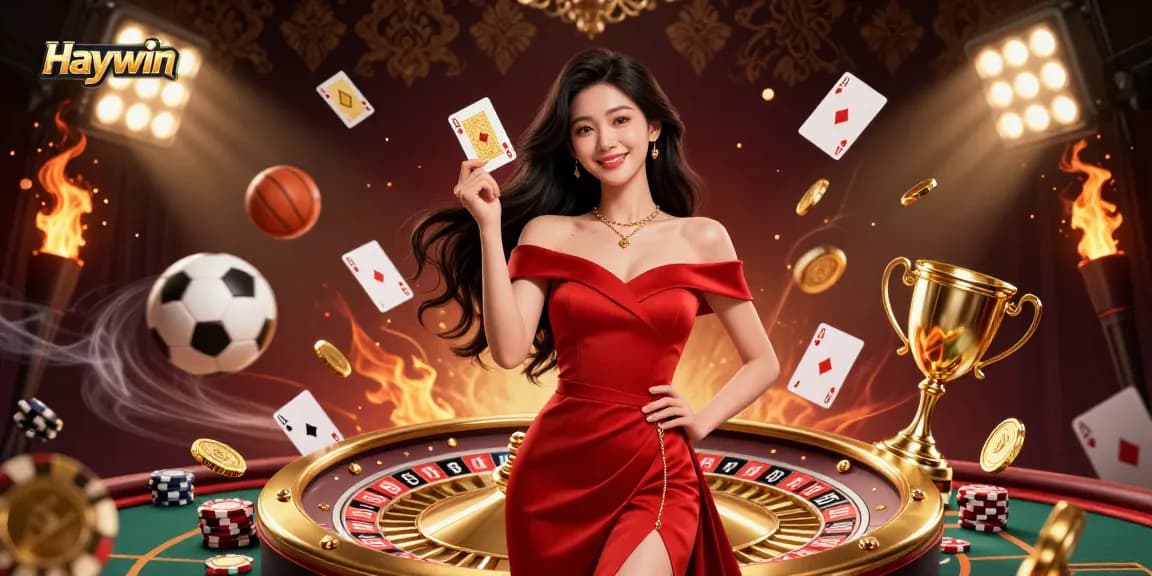 Experience Haywin's thrilling gambling atmosphere with stunning visuals and dynamic gaming elements.