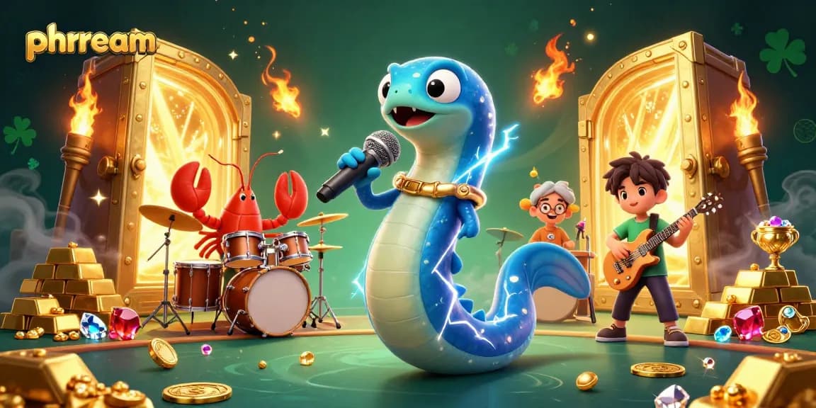 phdream showcases a vibrant underwater casino scene with dynamic characters and gold treasures.