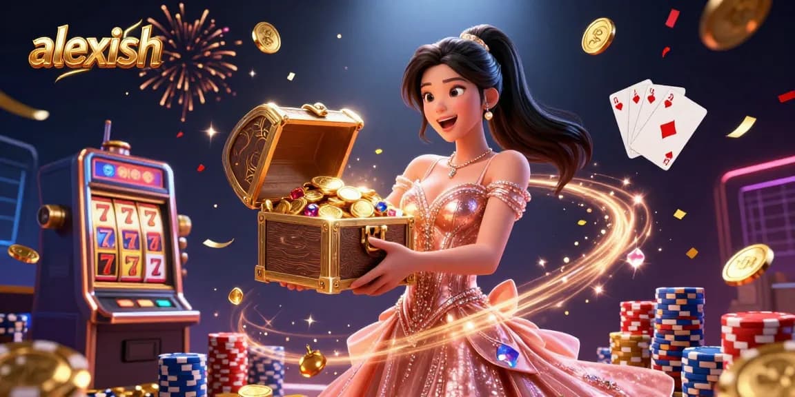 Experience the joy of winning big with alexish at a vibrant casino, featuring slots and treasures.