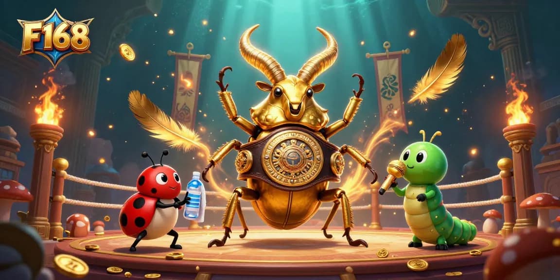 Experience F168's thrilling gaming scenes with dynamic characters and vibrant casino elements.