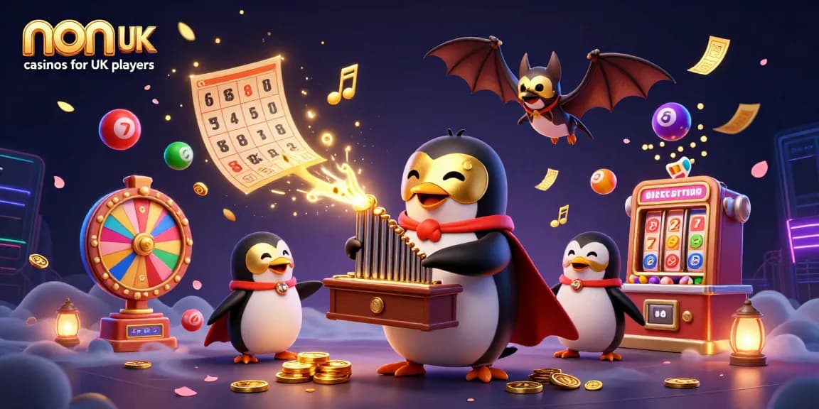 Experience non UK casinos for UK players with dynamic lottery and slot gaming elements in an engaging 3D scene.