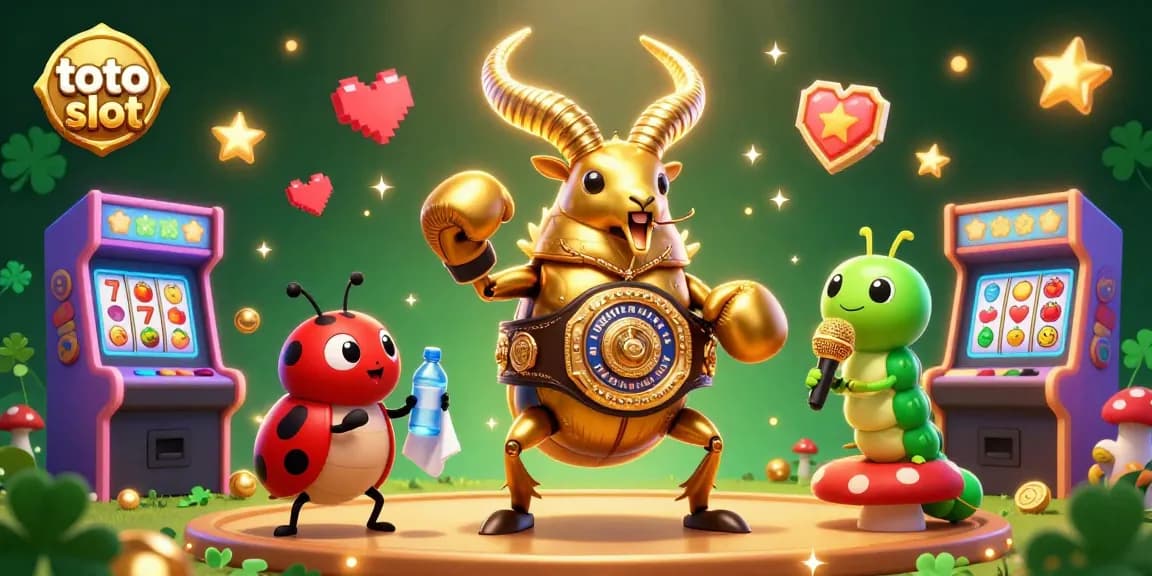 Engage in an exciting toto slot experience with vibrant characters and dynamic game elements in a rich casino setting.