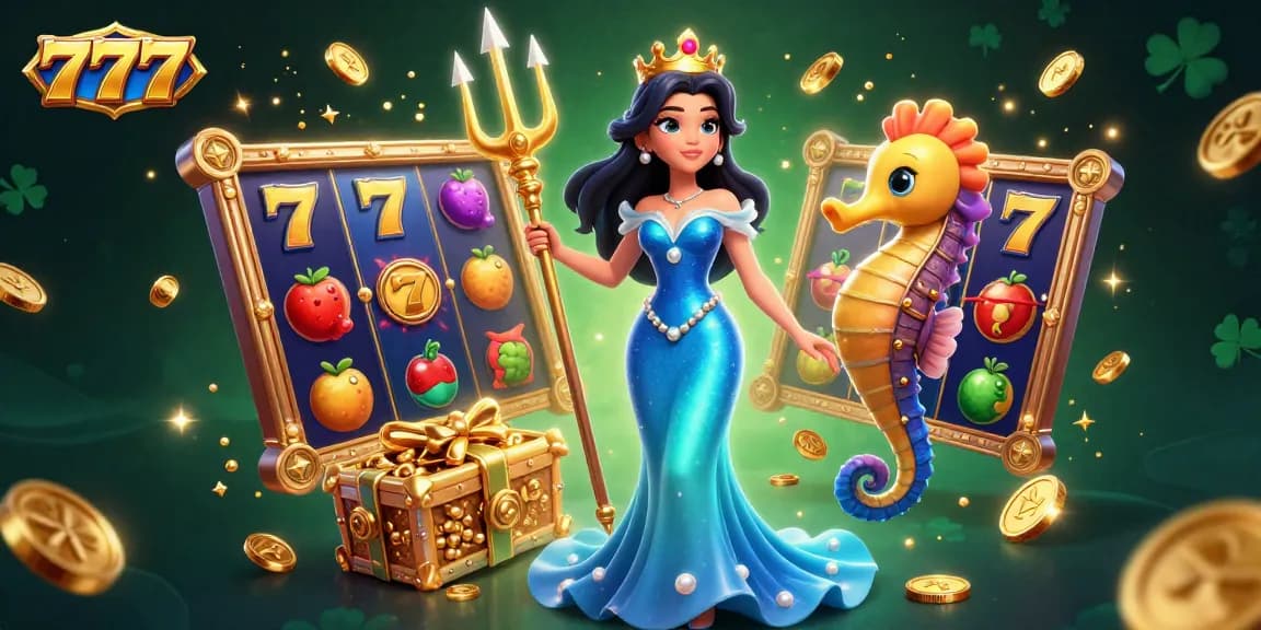Engage with 777 themed slots in an ultra-detailed 3D casino illustration filled with excitement.