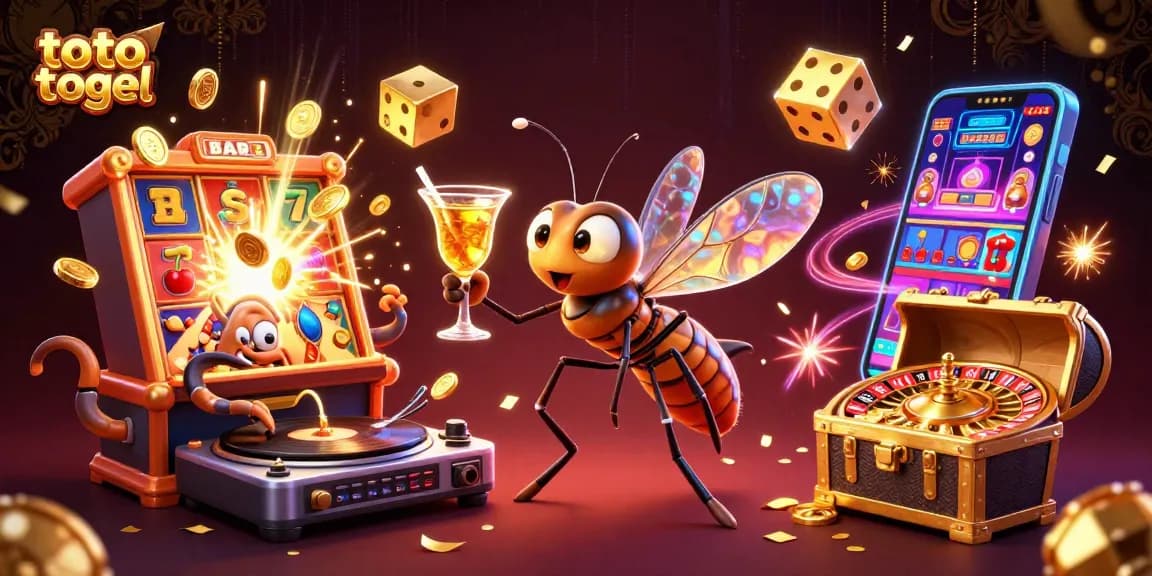 Engage in thrilling toto togel action with vibrant characters and exciting casino elements.