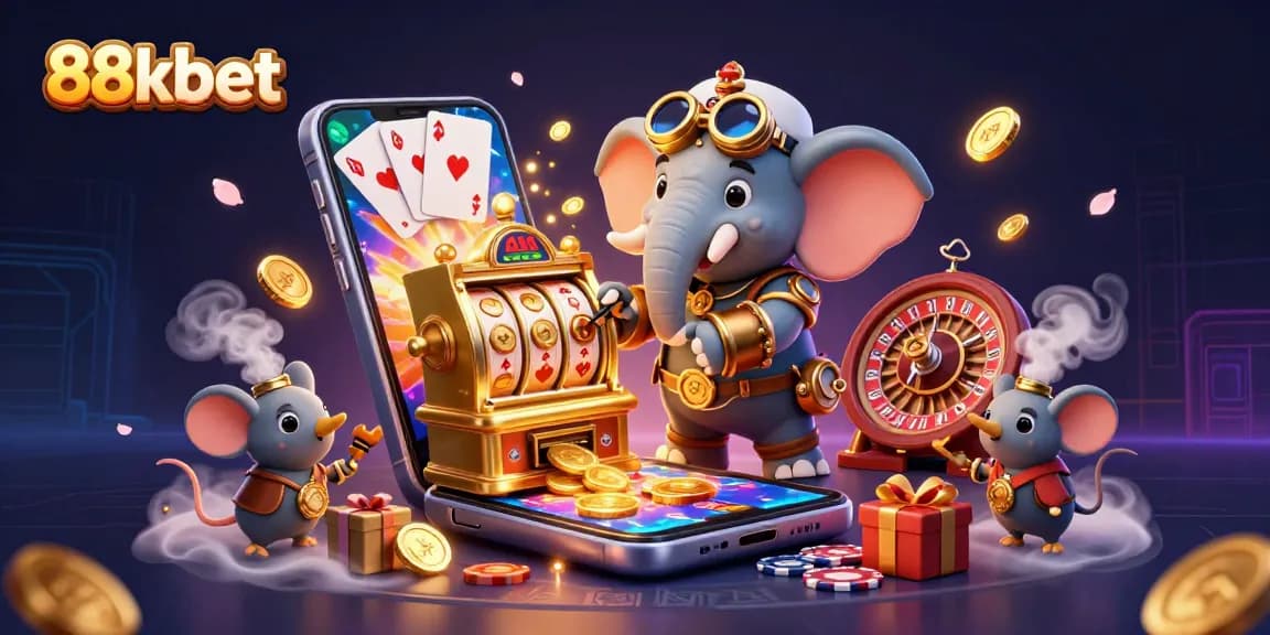 Experience exciting gameplay with 88kbet in this vibrant steampunk casino scene featuring dynamic game elements.