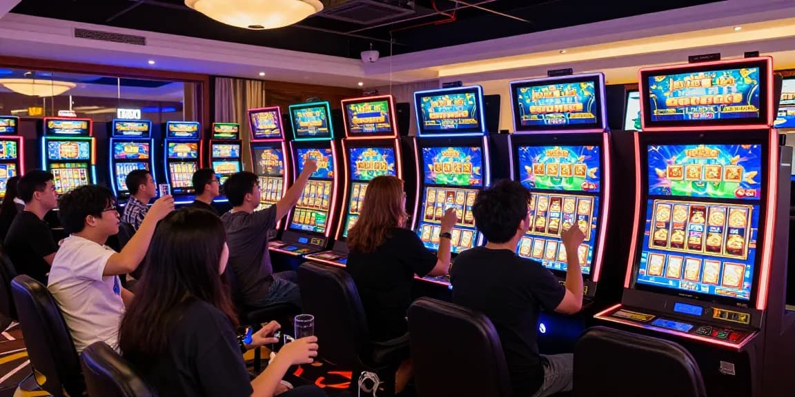 Pengalaman bermain slot88 yang mengasyikkan di kasino online modern dengan suasana penuh warna.