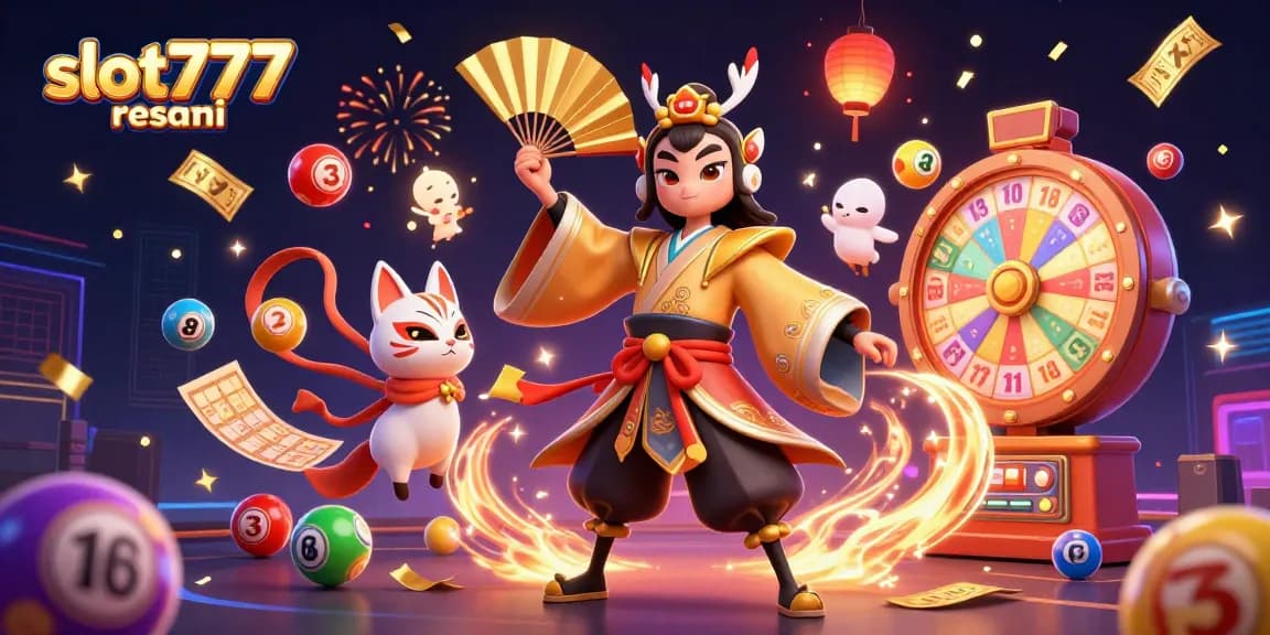Experience the thrill of slot777 resmi with vibrant casino elements and dynamic lottery action.