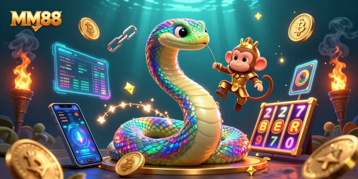 Experience winning moments at MM88 with a vibrant slots scene showcasing colorful characters and dazzling effects.