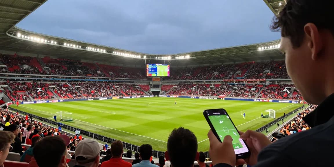แทงบอลโลก betting predictions with live odds and match analysis in a vibrant stadium atmosphere.