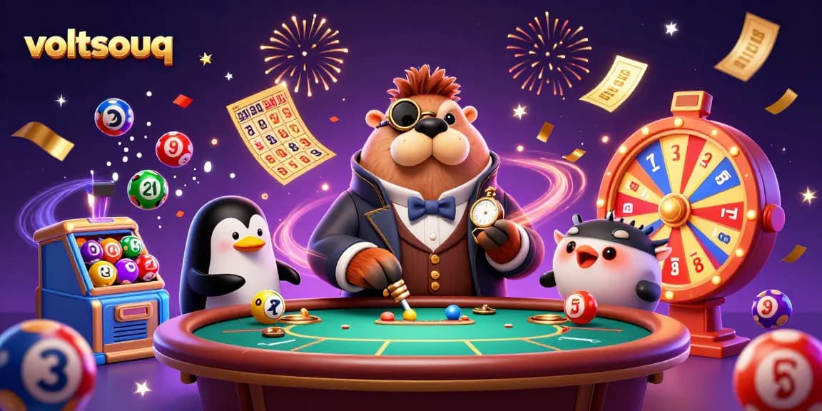 Experience thrilling gameplay with voltsouq, illustrated by a walrus at an underwater poker table.