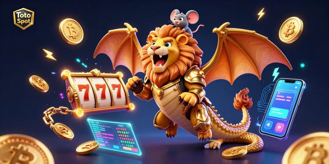 Engage in exciting Toto Slot gameplay with dynamic characters and vibrant casino elements.