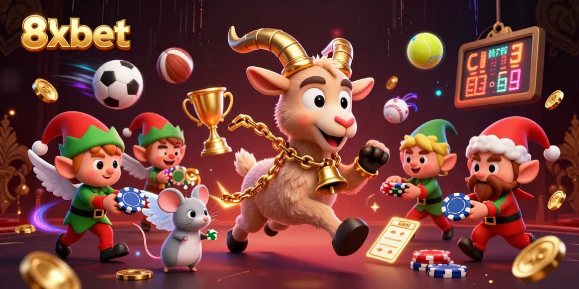 Enjoy thrilling moments at 8xbet with festive characters and dynamic casino elements.