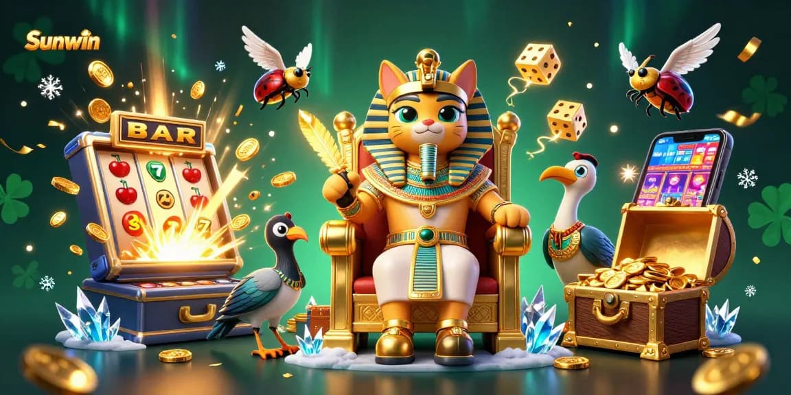 Experience thrilling excitement with Sunwin's vibrant casino scene featuring dynamic characters and jackpots.