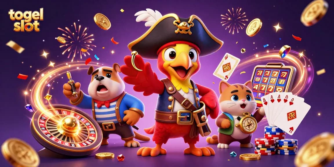 Experience thrilling togel slot action in this vibrant 3D casino illustration filled with adventure!