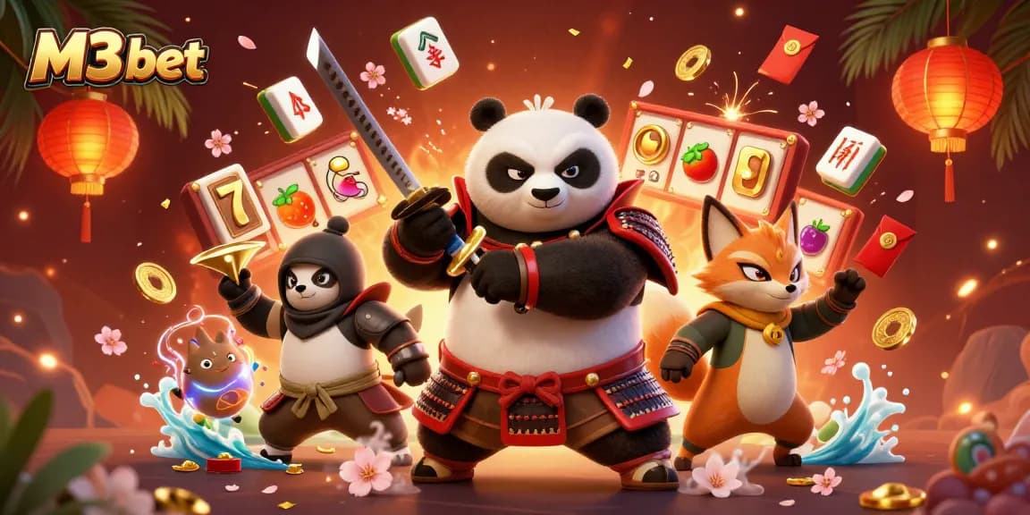 Engage with M3 bet through a dynamic illustration showcasing vibrant casino elements and thrilling characters.
