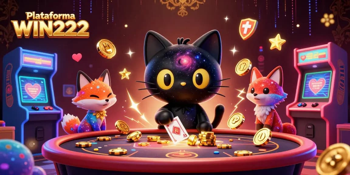 Engage in thrilling games at Plataforma WIN222 with vivid characters and colorful casino elements.