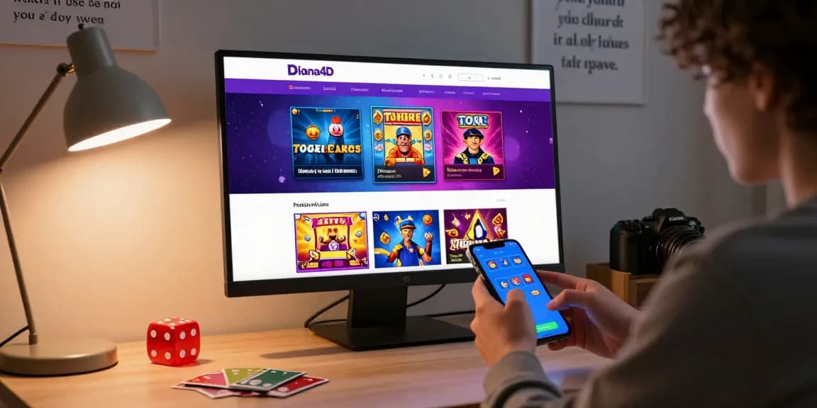 Pengguna Diana4D login dengan nyaman di smartphone sambil menikmati permainan togel dan slot online.