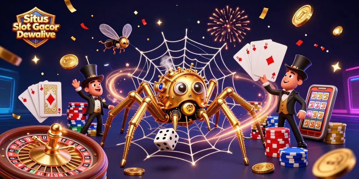 Experience the thrill with Situs Slot Gacor Dewalive amidst vibrant casino elements and big wins.