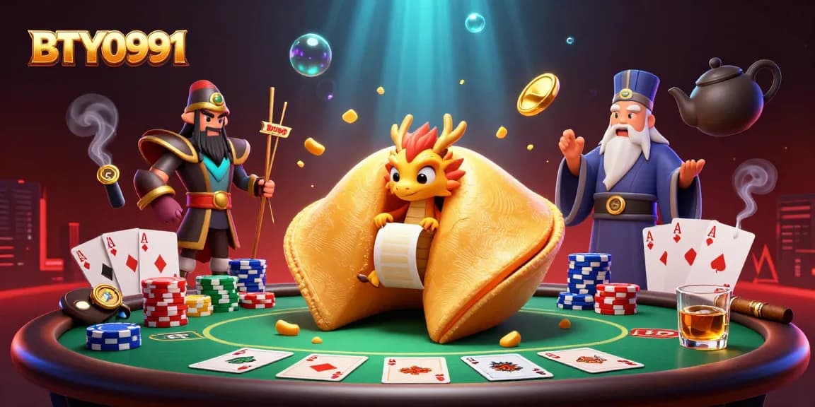 Engage in thrilling poker adventures with BTY0991's dragon guarding golden fortunes