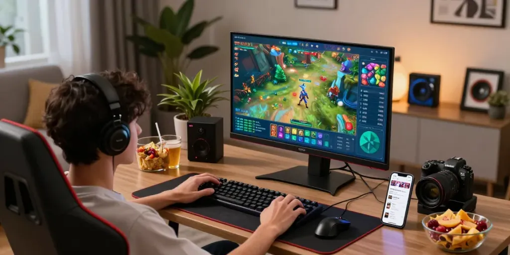 Pengguna DIANA4D menikmati hiburan game online dengan tampilan modern dan akses cepat.