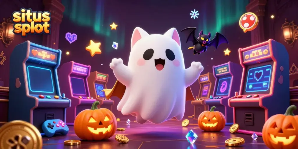 Permainan situs slot seru dengan hantu kucing dan kelelawar di kasino.