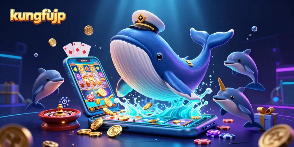 Menangkan jackpot dengan kungfujp saat bermain slot yang dipenuhi koin emas dan karakter imersif lainnya.