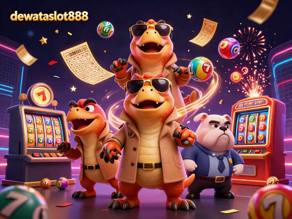 Mengamati aksi tiga raptor lucu dalam trench coat yang berusaha memasuki lounge VIP di dewataslot888