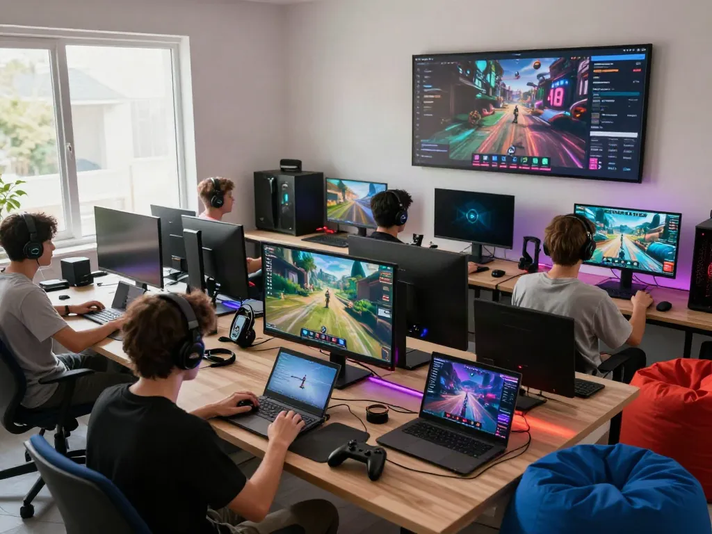 Players enjoying games in a lively environment featuring the A80 website logo.