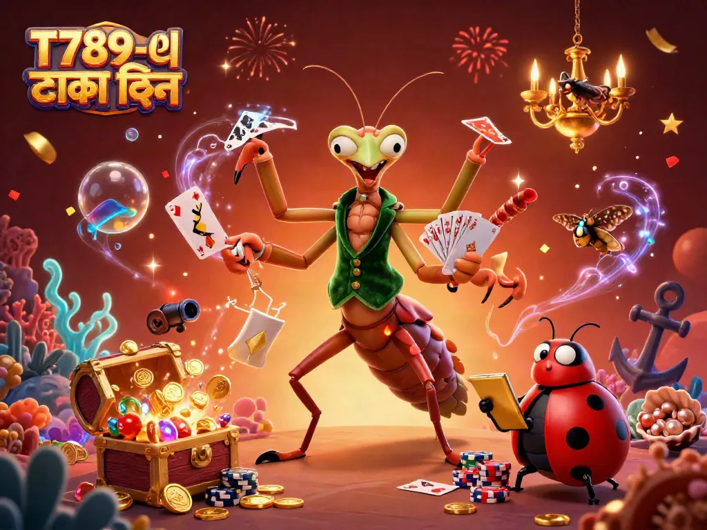 Engage with the excitement of T789-এ টাকা জমা দিন, featuring unique characters in a vibrant casino scene.