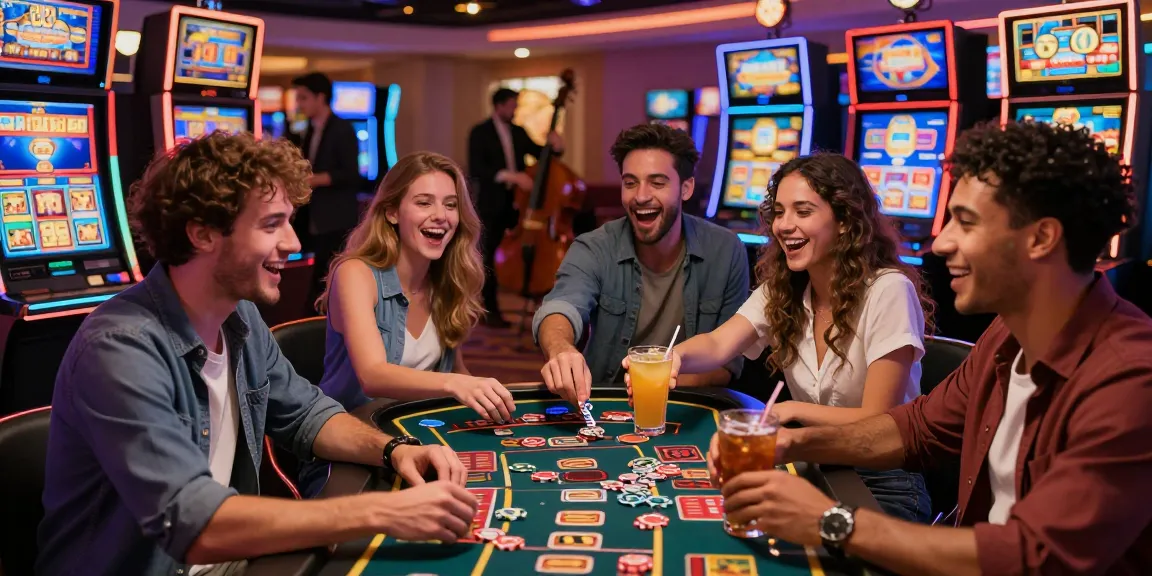 Pengalaman bermain slot gacor di kasino dengan teman-teman, penuh keceriaan dan suasana yang hangat.