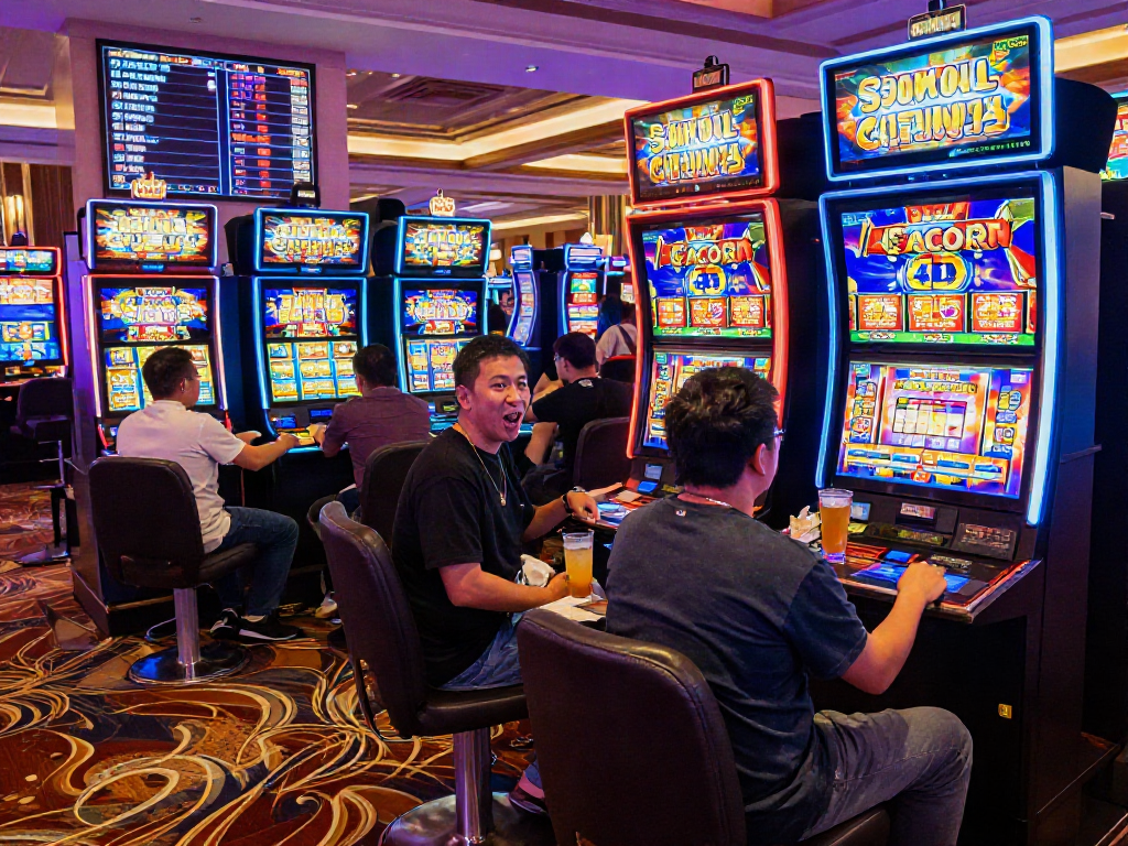 Experience the thrill of slot gacor 4d with players enjoying vibrant casino games.