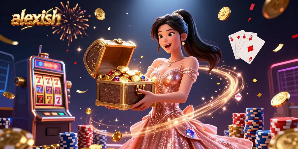 Experience the joy of winning big with alexish at a vibrant casino, featuring slots and treasures.
